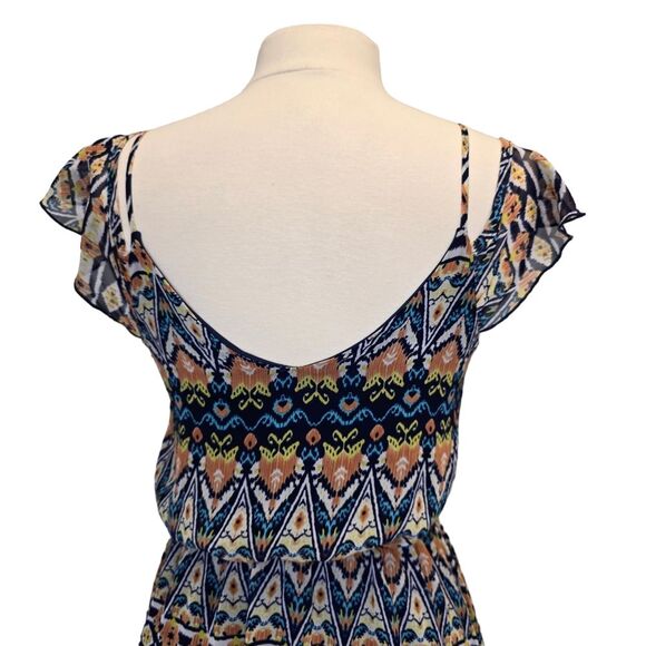 Peach Royal Women's Aztec Print Off Shoulder Mini Dress S - Picture 7 of 16